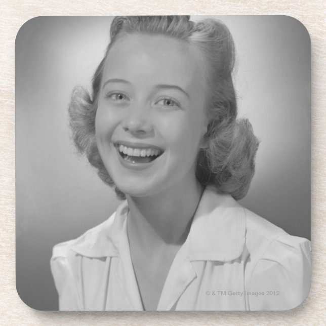 Woman Smiling Coaster (Front)