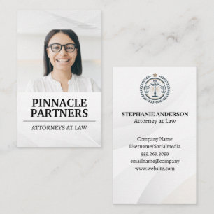 Woman Smiling Law Justice Logo Business Card