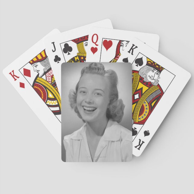 Woman Smiling Playing Cards (Back)