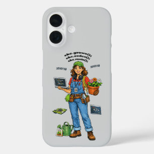 Woman Software Engineer Whose Hobby is Gardening iPhone 16 Case