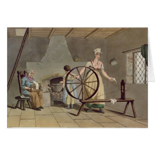 Woman Spinning, from 'Costume of Yorkshire'