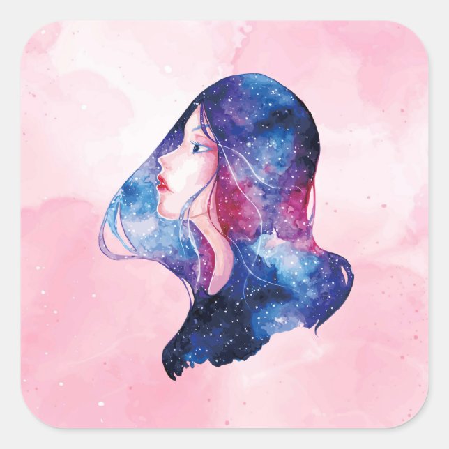 Woman Square Sticker (Front)