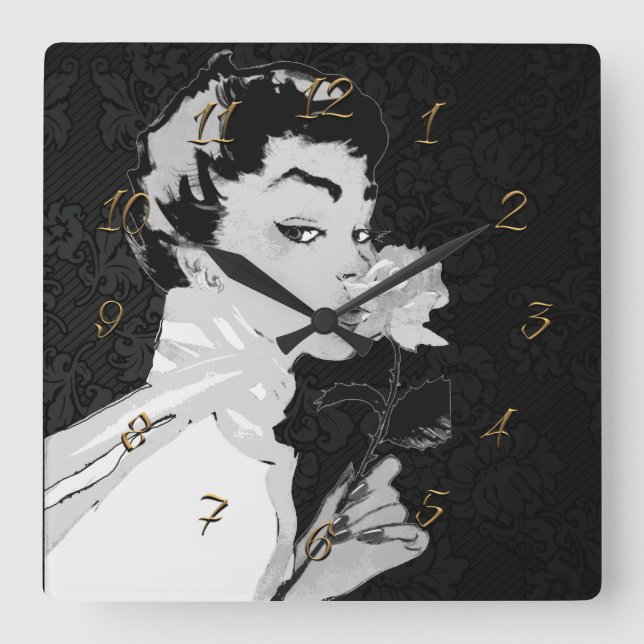 Woman Square Wall Clock (Front)