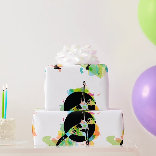 Woman Stretching Illustration Wrapping Paper (Creator Uploaded)