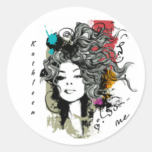 Woman Strong Empowered Classic Round Sticker