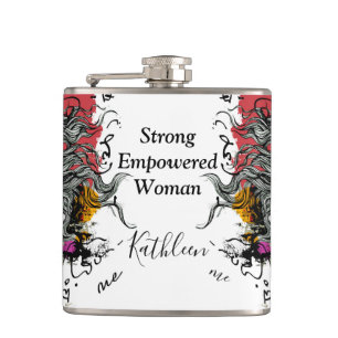 Woman Strong Empowered Personalise Hip Flask