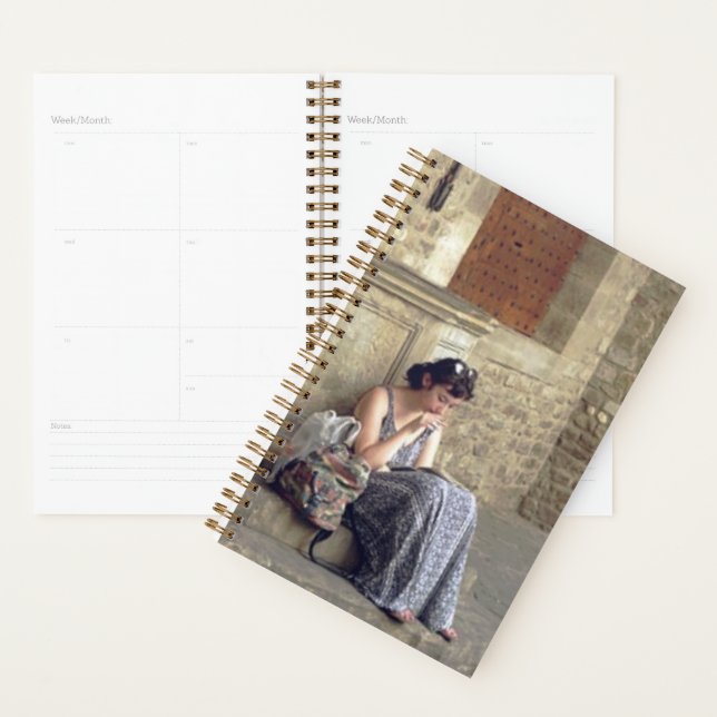 "Woman Summer Day Reading in Florence" Journal Planner (Display)