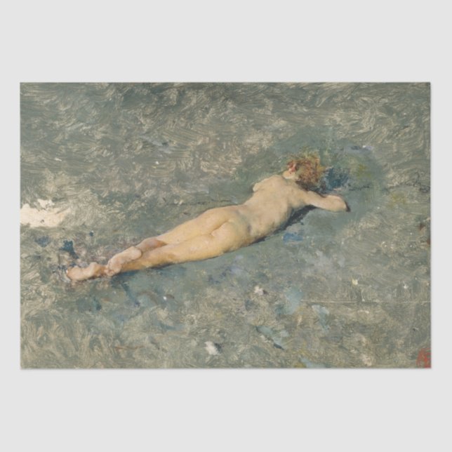 Woman Sunbathing on the Beach at Portici Tissue Paper (Front)
