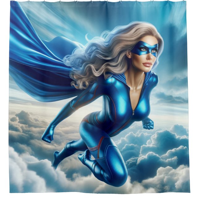 Woman Superhero Shower Curtain (Front)