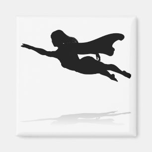 Woman Superhero Silhouette Magnet