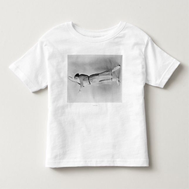 Woman Swinging Tennis Raquet Toddler T-Shirt (Front)