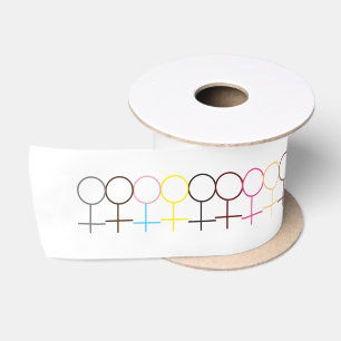 Woman Symbol Stick Figure Satin Ribbon
