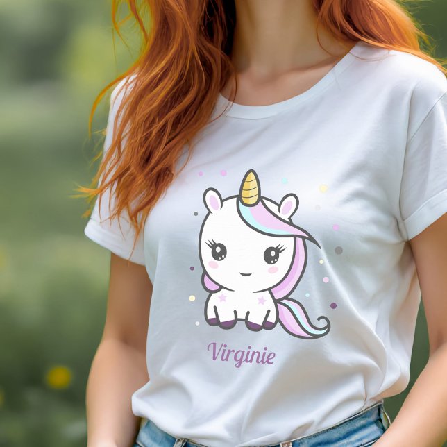 Woman T-Shirt with a Cute Unicorn (Woman T-Shirt with a Cute Unicorn)