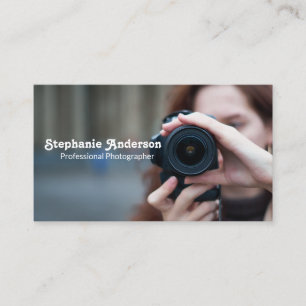 Woman Taking Photograph Business Card