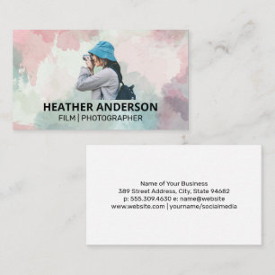 Woman Taking Photos Business Card