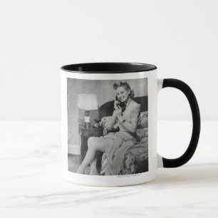 Woman Talking on Phone Mug