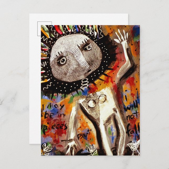 Woman Teetering on the Brink Postcard (Front/Back)