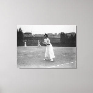 Woman Tennis Player getting ready Photograph Canvas Print