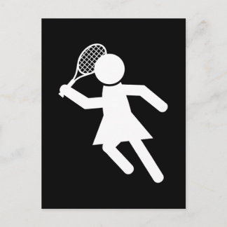 Woman Tennis Player - Tennis Symbol (on Black) Postcard