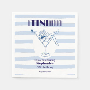 Woman Tini Bit Older Martini Theme 30th Birthday Napkin