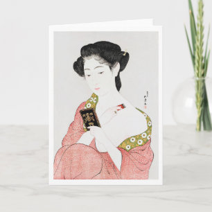 Woman to Makeup, Goyō Hashiguchi Card