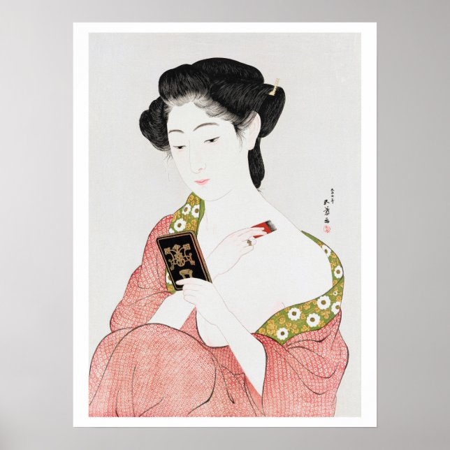 Woman to Makeup, Goyō Hashiguchi Poster (Front)