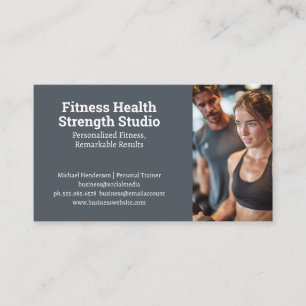Woman Training in Gym Fitness Business Card