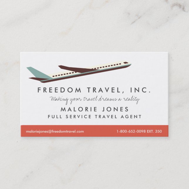 Woman Travel Agent Travel Agency Business Card (Front)