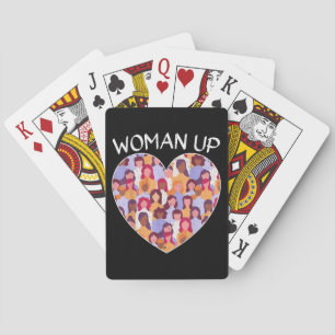 Woman Up Feminist Feminism Women Empowerment Gende Playing Cards