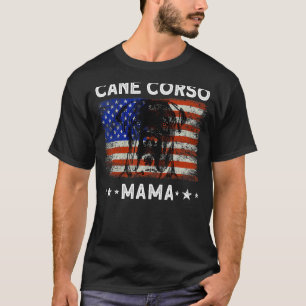 Woman Usa Cane Corso Mama Dog American Flag T-Shirt