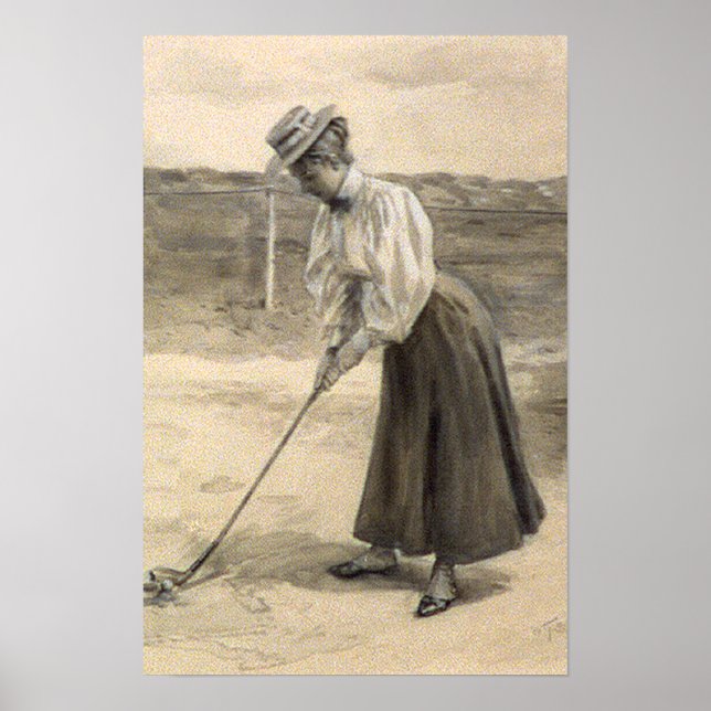 Woman Vintage Golf Fashion, 1890s Poster (Front)