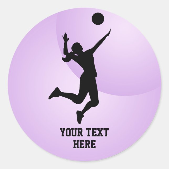 Woman Volleyball Player Beach Volleyball Classic Round Sticker (Front)