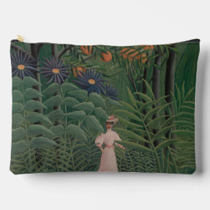Woman Walking in an Exotic Forest, Henri Rousseau Accessory Pouch