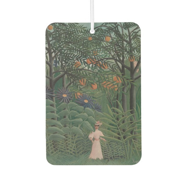 Woman Walking in an Exotic Forest, Henri Rousseau Car Air Freshener (Front)