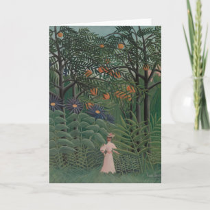 Woman Walking in an Exotic Forest, Henri Rousseau Card