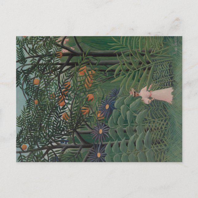 Woman Walking in an Exotic Forest, Henri Rousseau Postcard (Front)