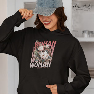Woman Watercolor Vintage Flowers Womens Day Hoodie