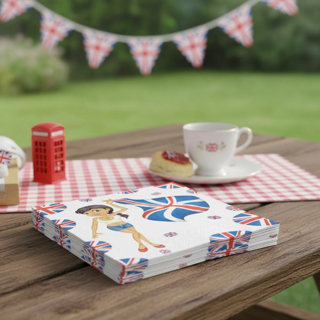Woman Waving A Flag Napkins (Creator Uploaded)