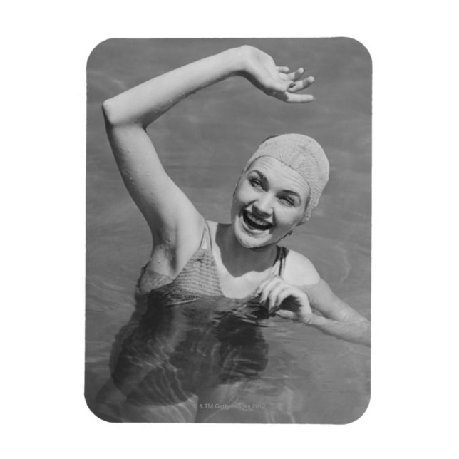 Woman Waving Magnet (Vertical)