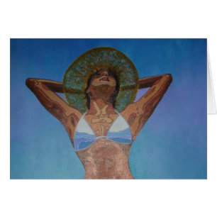 Woman Wearing Hat And Sarong Enjoying Summer