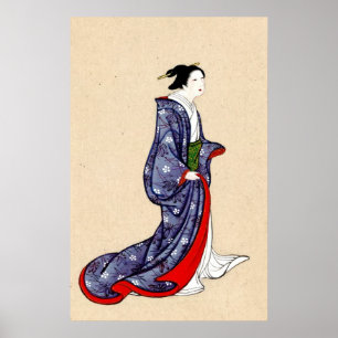 Woman Wearing Robe and Kimono 1878 Poster