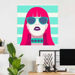 Woman Wearing Sunglasses Poster