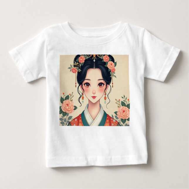 Woman wearing traditional Korean clothes Baby T-Shirt (Front)