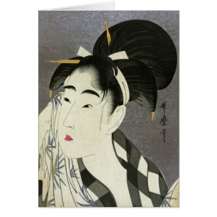 Woman Wiping Sweat Utamaro Fine Japanese Art