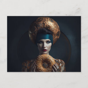 Woman With a Bagel Postcard