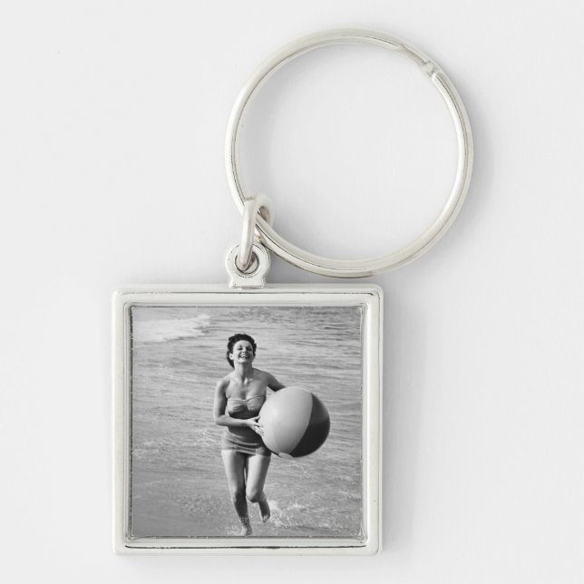 Woman with a Beach Ball Key Ring (Front)