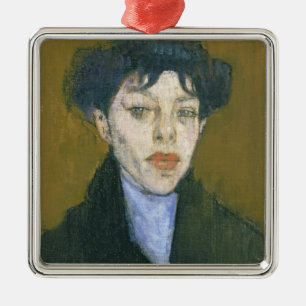 Woman with a Blue Scarf, c.1912 (oil on canvas) Metal Tree Decoration