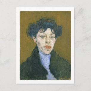 Woman with a Blue Scarf, c.1912 (oil on canvas) Postcard