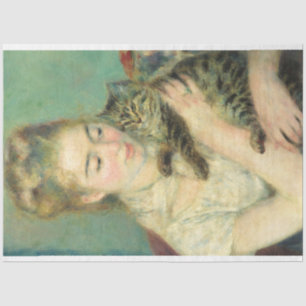 Woman with a Cat by Auguste Renoir Tissue Paper