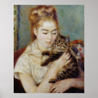 Woman with a Cat by Pierre-Auguste Renoir